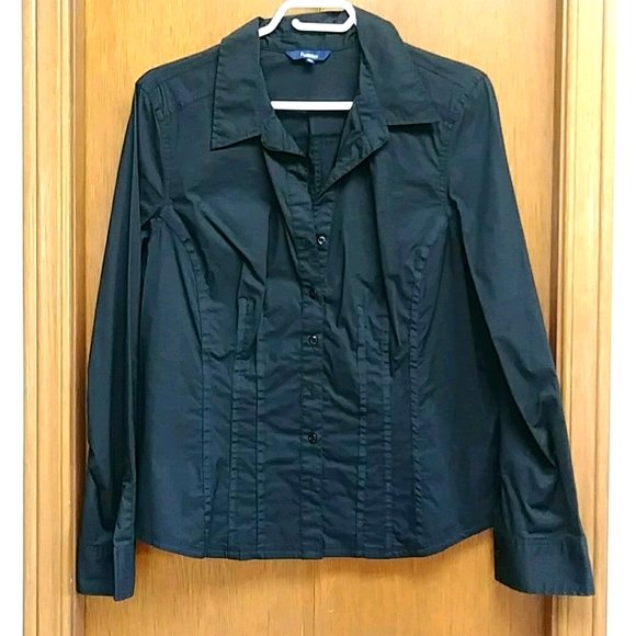 Black button down blouse - Picture 1 of 6